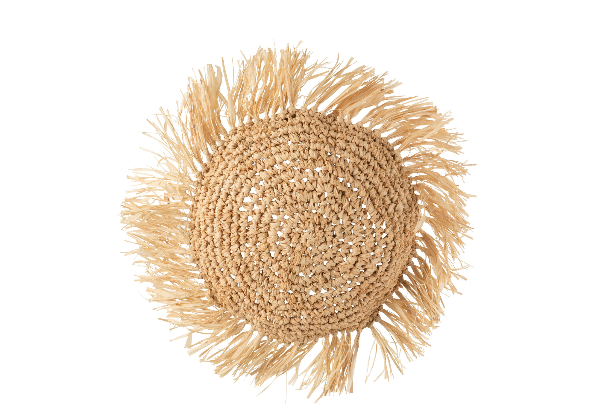 Kissen Rund Raffia