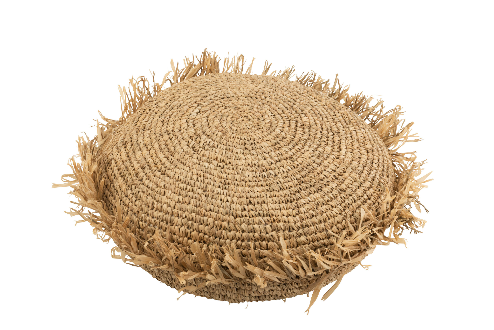 Kissen Rund Raffia