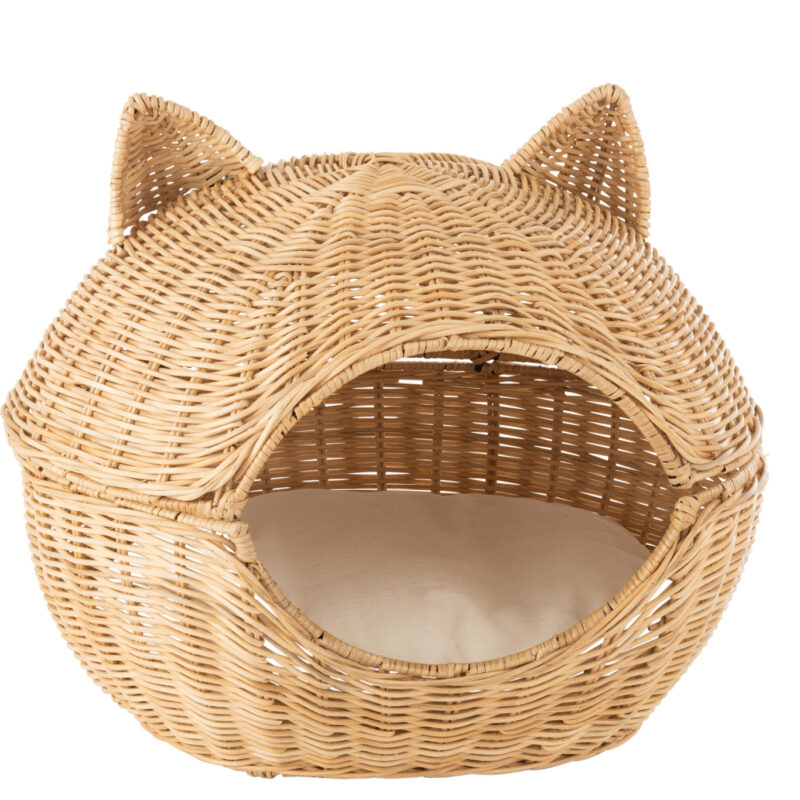 Katzenkorb + Kissen Rattan
