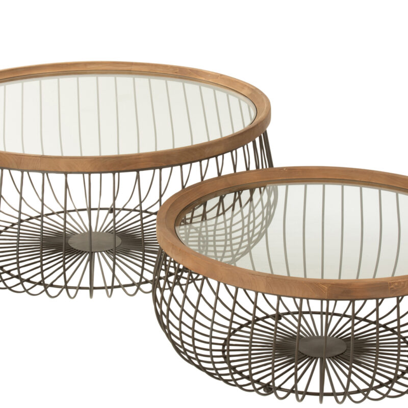 Set aus 2 Couchtischen rund