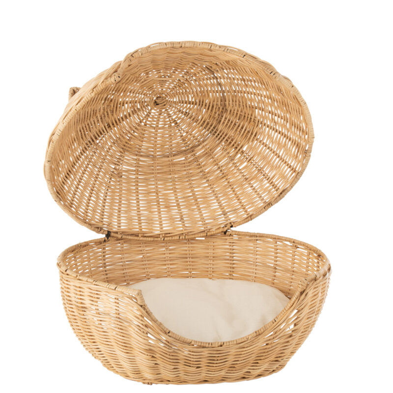 Katzenkorb + Kissen Rattan