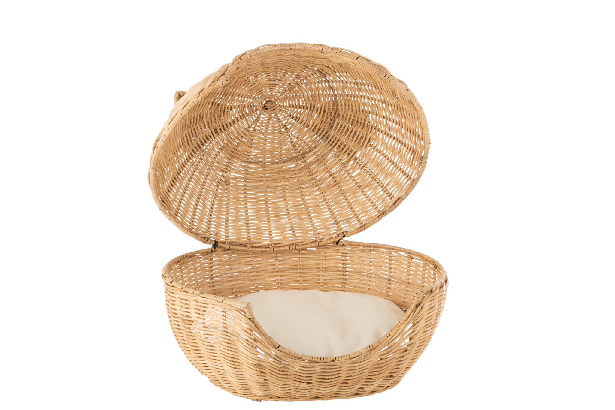 Katzenkorb + Kissen Rattan – Bild 2